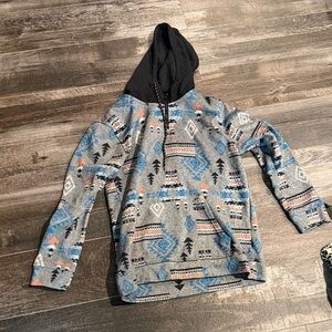 Buckle Multicolor Patterned Hoodie